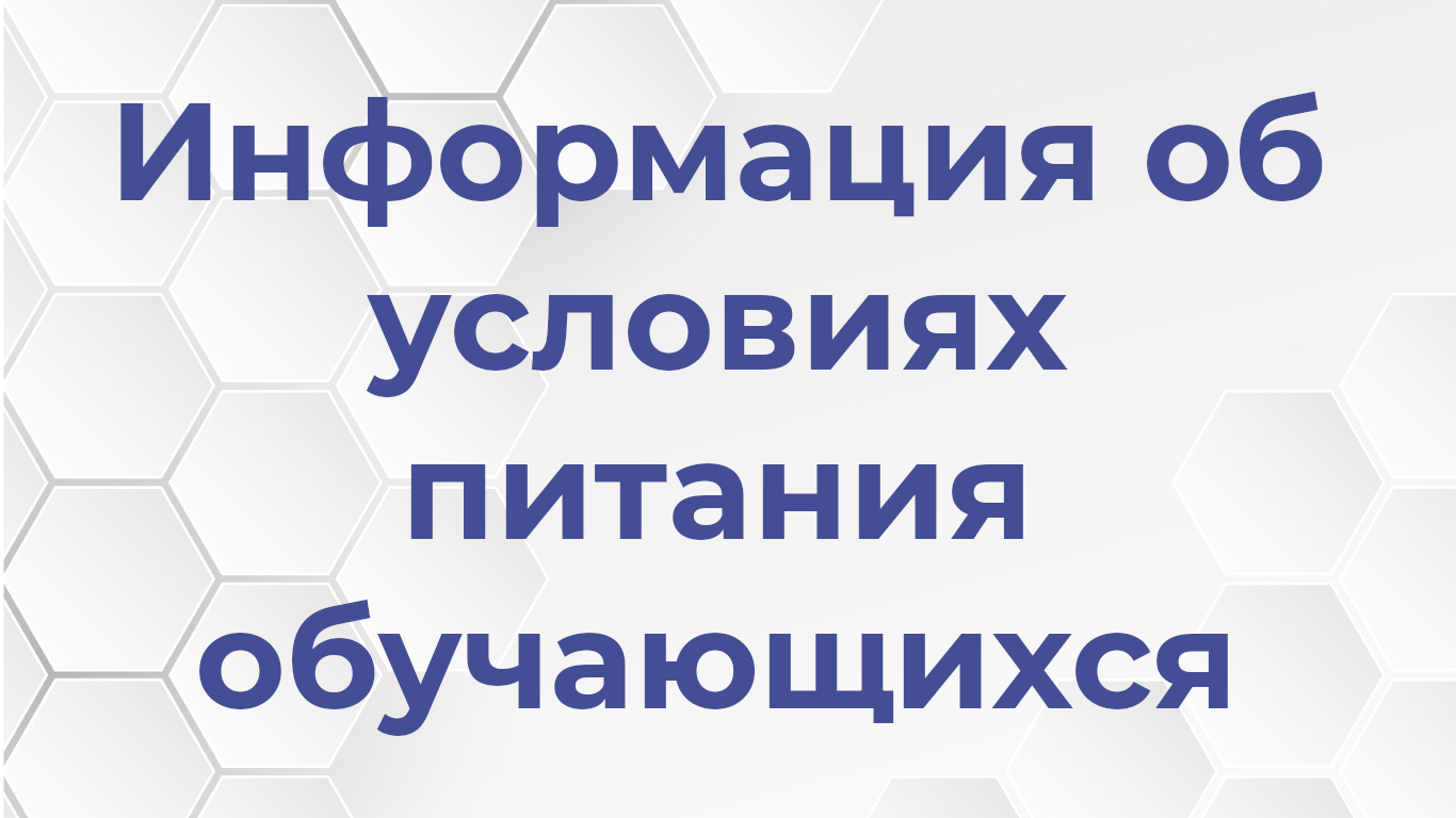 Информация об условиях питания обучающихся.